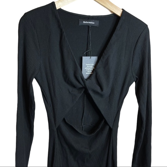 Reformation NWT Polina Dress Black Size Large - Picture 3 of 8
